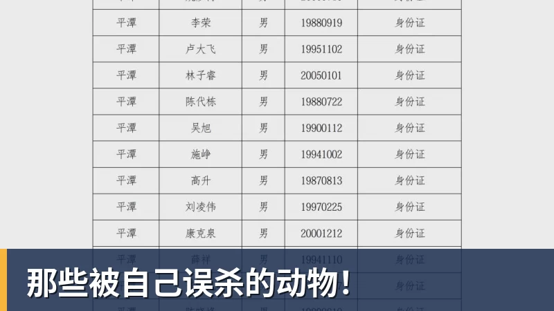 那些被自己误杀的动物！